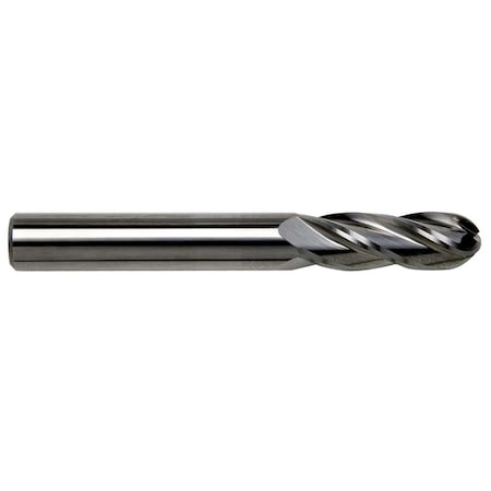 Gs Tooling 1/2" Diameter x 1/2" Shank 4-Flute Long Length Ball Nose Blue Series Carbide End Mills 102997